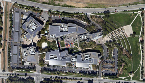 La sede de Google en Mountain View en los mapas de Turismo Google