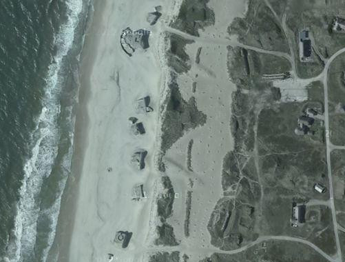 Los búnkeres nazis de las playas de Kryle en los mapas de Turismo Google